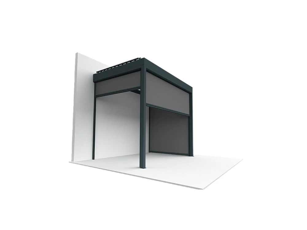 Coffre à coulisses pour pergola AVANOA 2,50x2,50m (Gris Graphite - Gris anthracite)