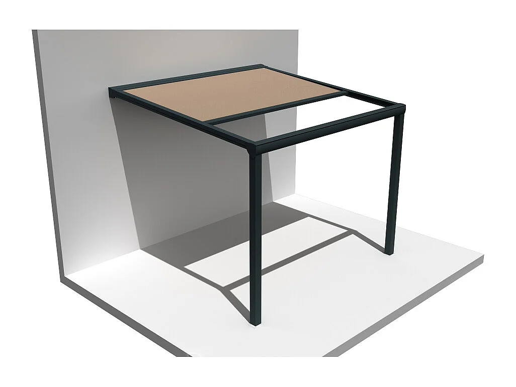 Pergola toile TILA 4,00x4,00m Motorisé à télécommande + manœuvre de secours (Taupe - Gris anthracite)