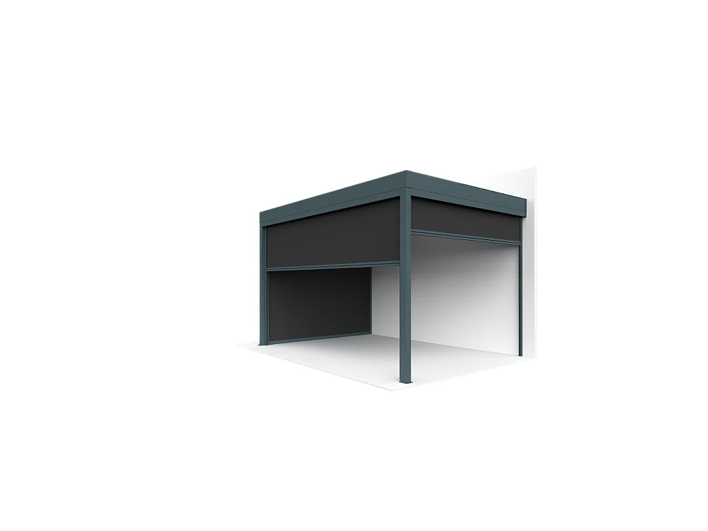 Coffre à coulisses pour pergola HELY 4,50x2,50m (Noir - Gris anthracite)