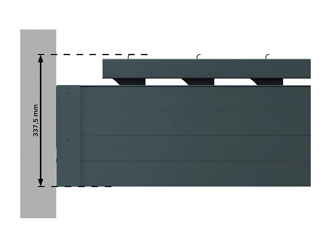 Pergola bioclimatique HELY 4,50x4,987m Vérin à télécommande (Gris anthracite)