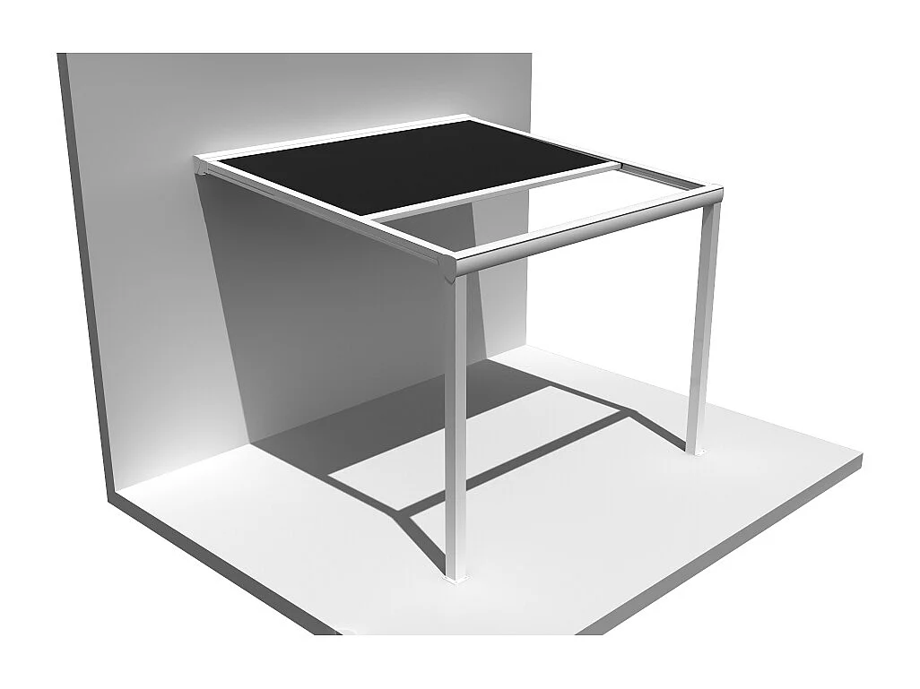 Pergola toile TILA 3,00x3,00m Motorisé à télécommande + manœuvre de secours (Noir - Blanc)