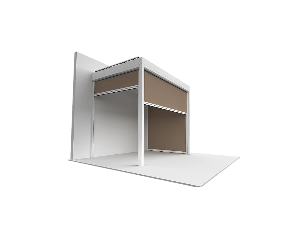 Coffre à coulisses pour pergola AVANOA 4,50x2,50m (Taupe - Blanc)