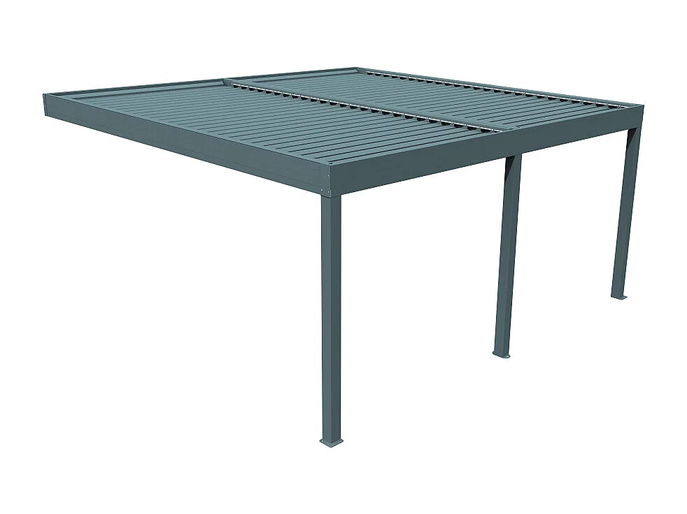 Pergola bioclimatique HELY 8,00x3,937m Vérin à télécommande (Gris anthracite / Blanc)