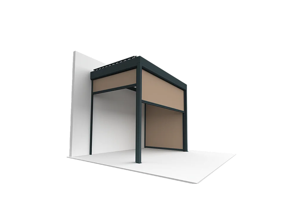 Coffre à coulisses pour pergola AVANOA 2,50x2,50m (Taupe - Gris anthracite)