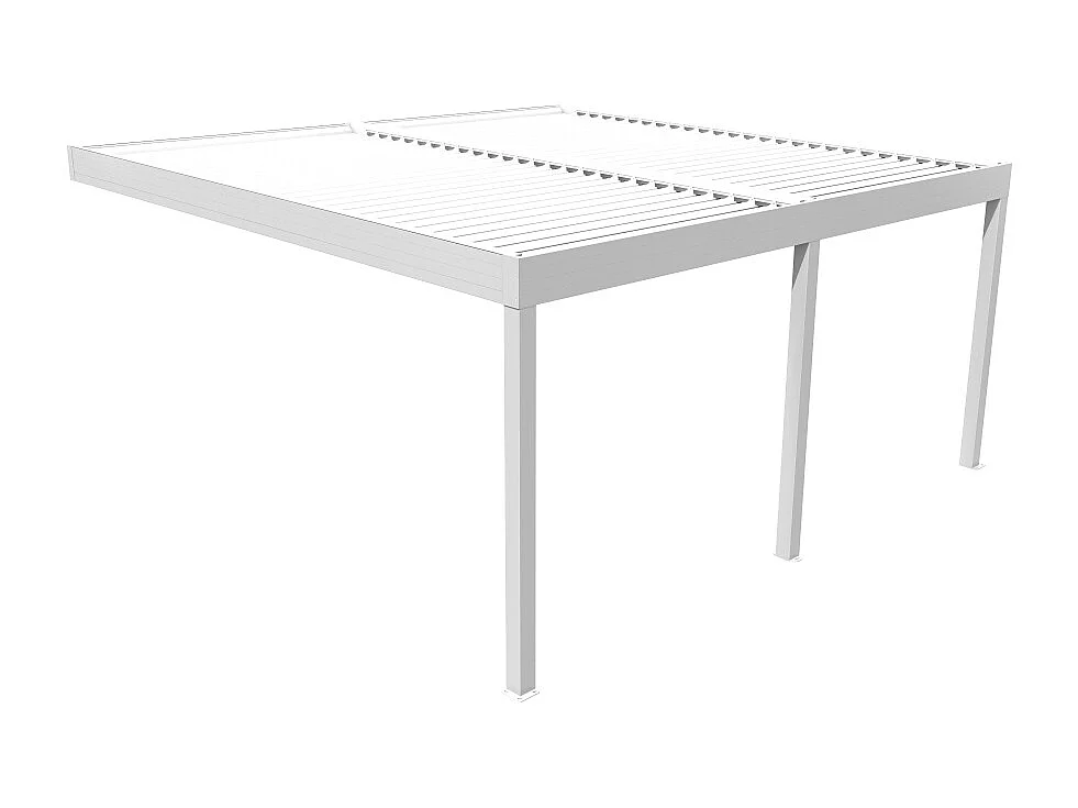 Pergola bioclimatique HELY 6,00x6,037m Vérin à télécommande (Blanc)