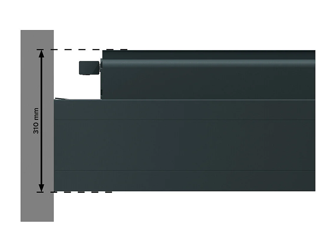 Pergola Bioclimatique AVANOA perpendiculaire 4,576x3,00 M Vérin à Télécommande (Gris anthracite)