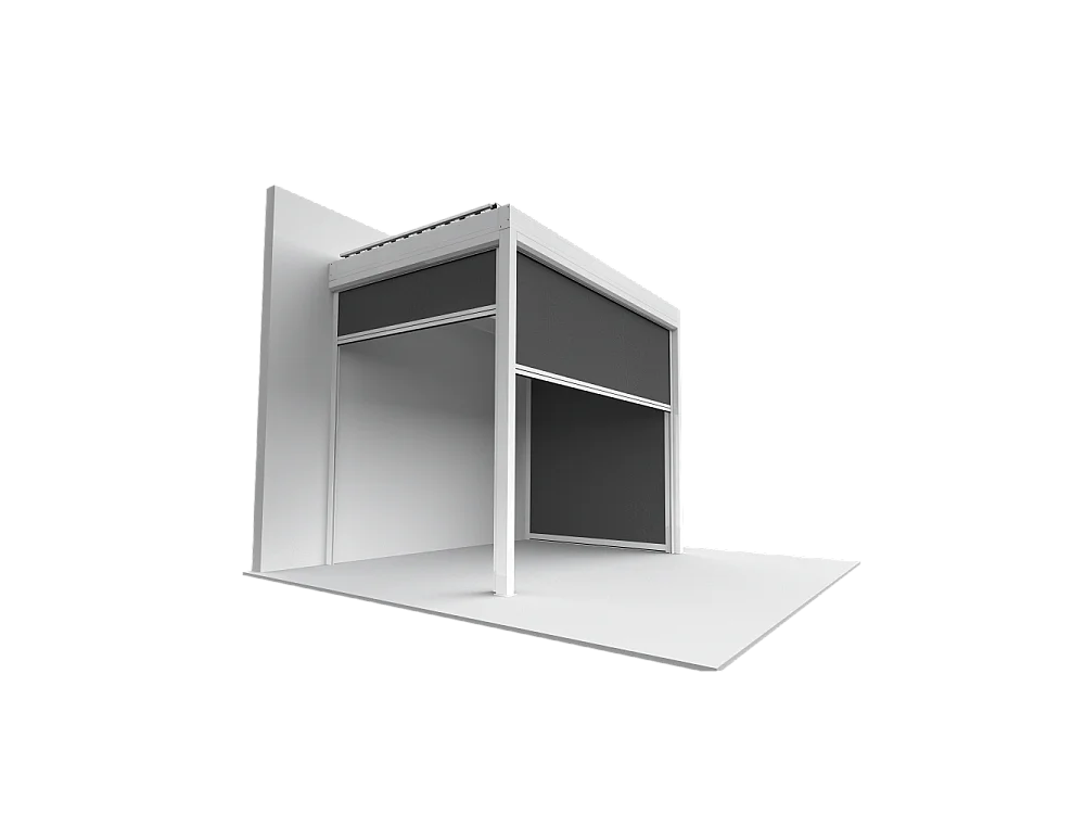 Coffre à coulisses pour pergola AVANOA 2,50x2,50m (Gris Graphite - Blanc)