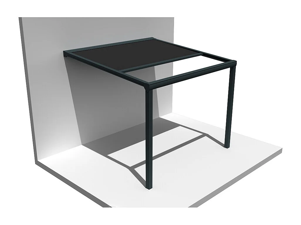 Pergola toile TILA 4,00x3,50m Motorisé à télécommande + manœuvre de secours (Noir - Gris anthracite)