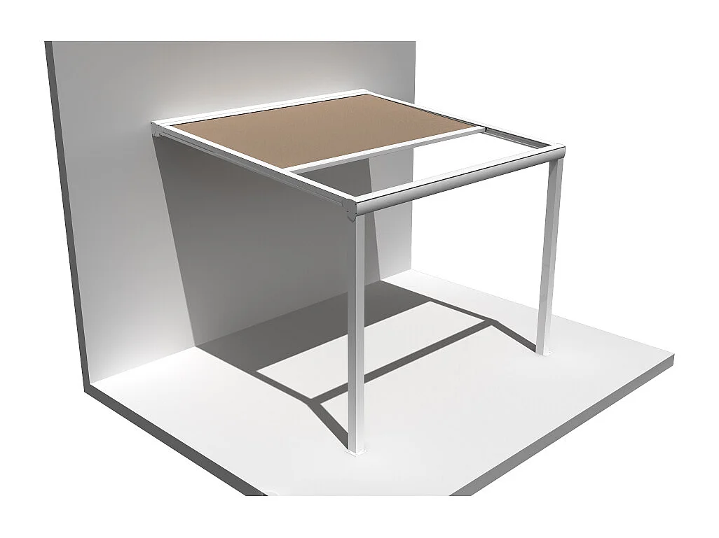 Pergola toile TILA 4,00x3,00m Motorisé à télécommande + manœuvre de secours (Taupe - Blanc)