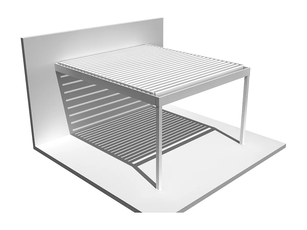 Pergola bioclimatique HELY 4,50x3,062m Vérin à télécommande (Blanc)