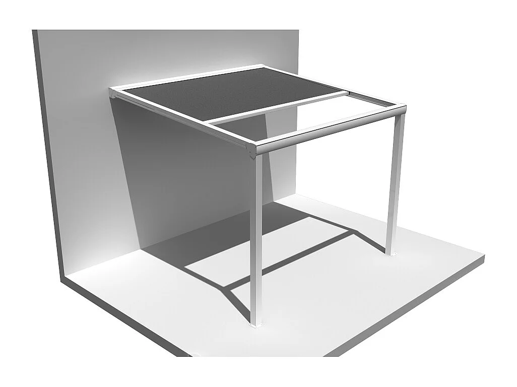 Pergola toile TILA 3,50x3,00m Motorisé à télécommande + manœuvre de secours (Gris Graphite - Blanc)