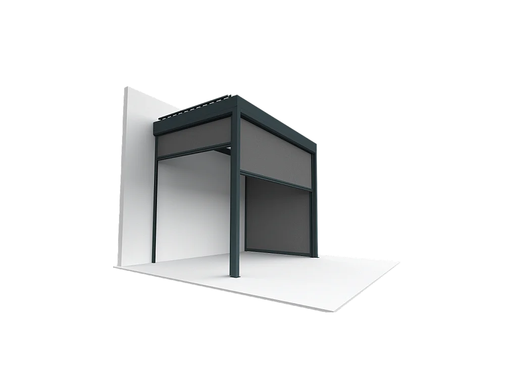 Coffre à coulisses pour pergola AVANOA 4,00x2,50m (Gris Graphite - Gris anthracite)