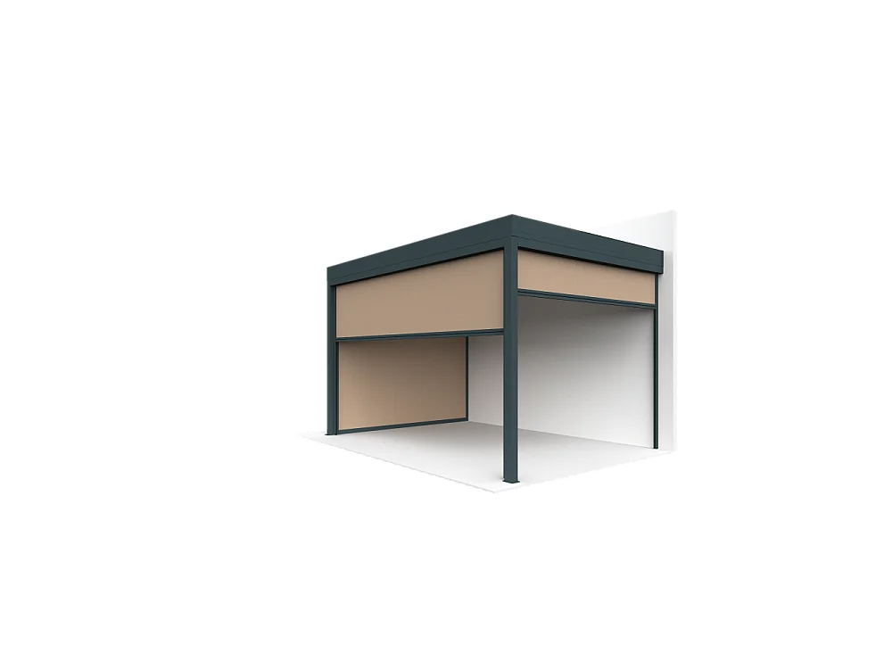 Coffre à coulisses pour pergola HELY 5,00x2,50m (Taupe - Gris anthracite)