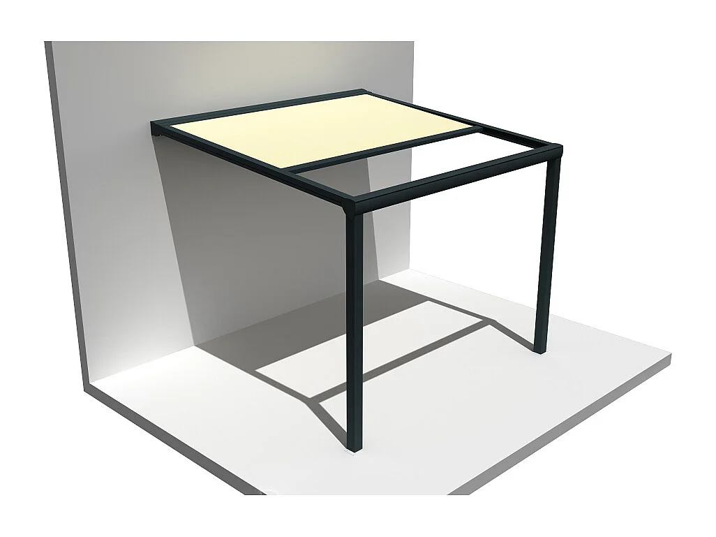 Pergola toile TILA 4,00x4,00m Motorisé à télécommande + manœuvre de secours (Ecru - Gris anthracite)