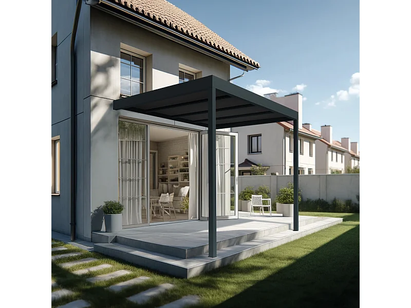 Pergola HAPESIRE Isotoit® 3,78x3,00m (Gris anthracite)
