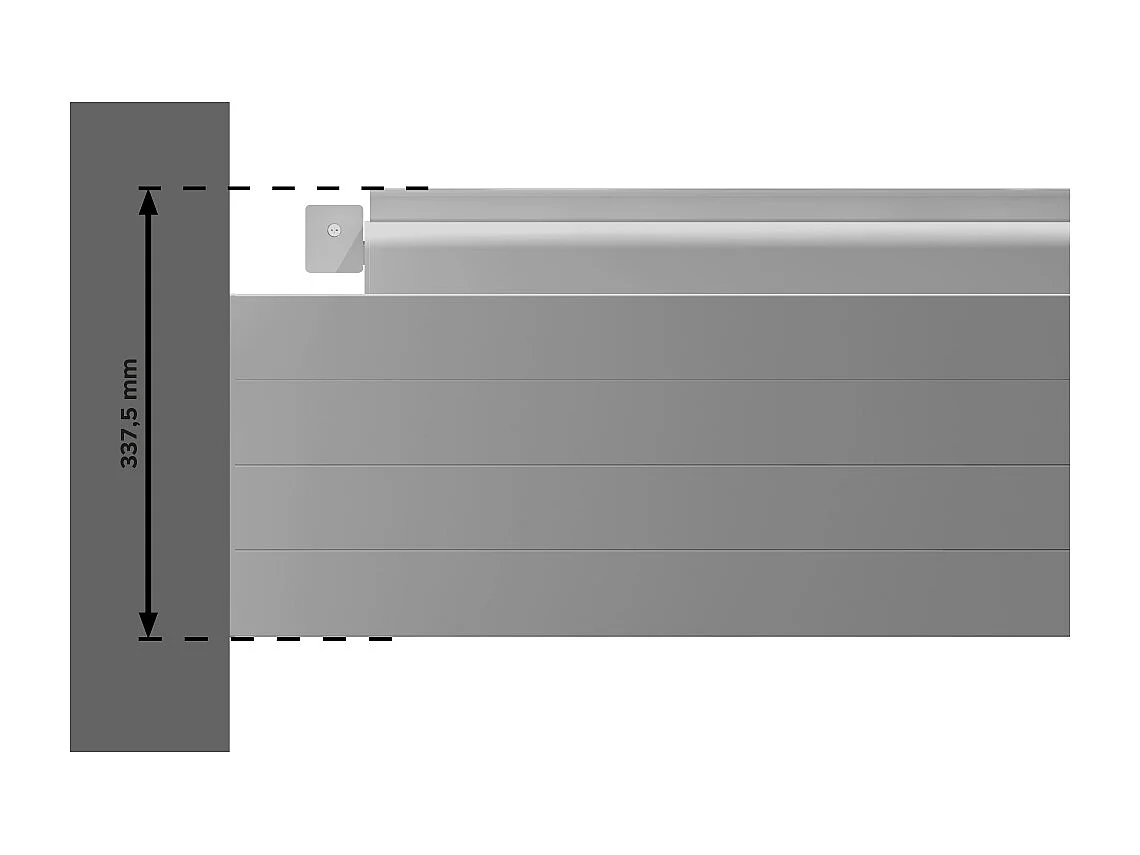 Pergola bioclimatique HELY perpendiculaire 6,02x4,00m Vérin à télécommande (Blanc)