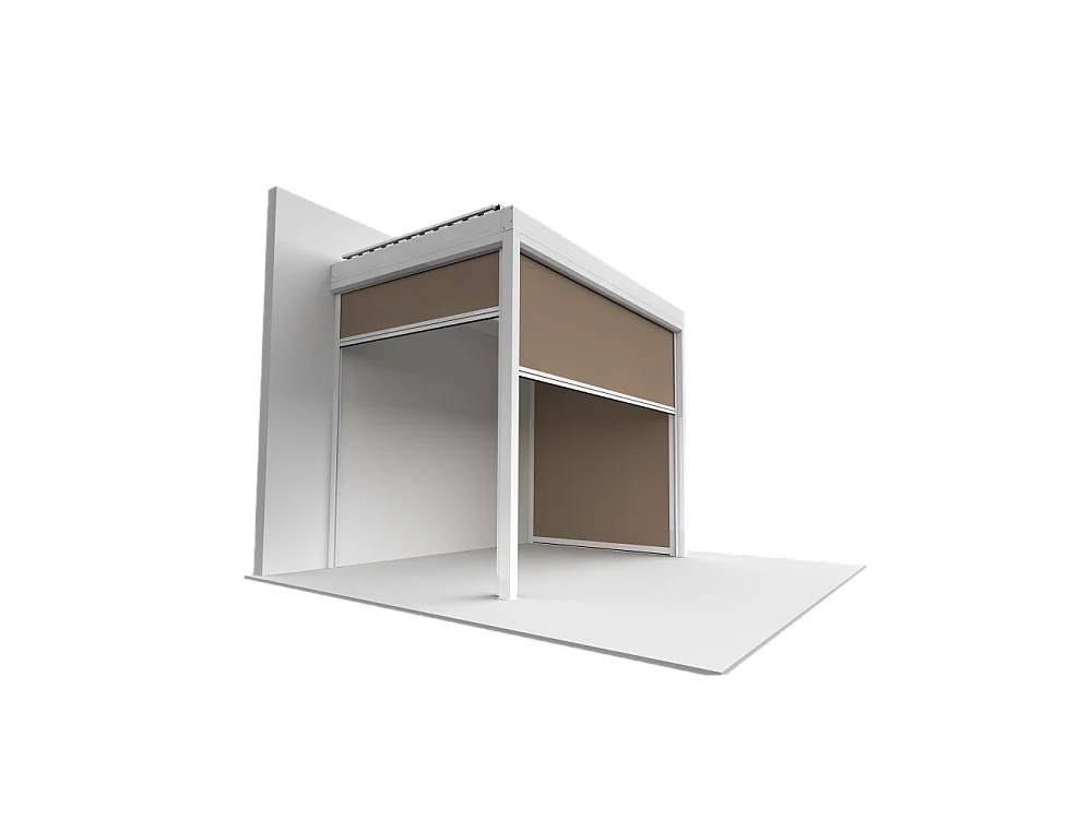 Coffre à coulisses pour pergola AVANOA 3,00x2,50m (Taupe - Blanc)