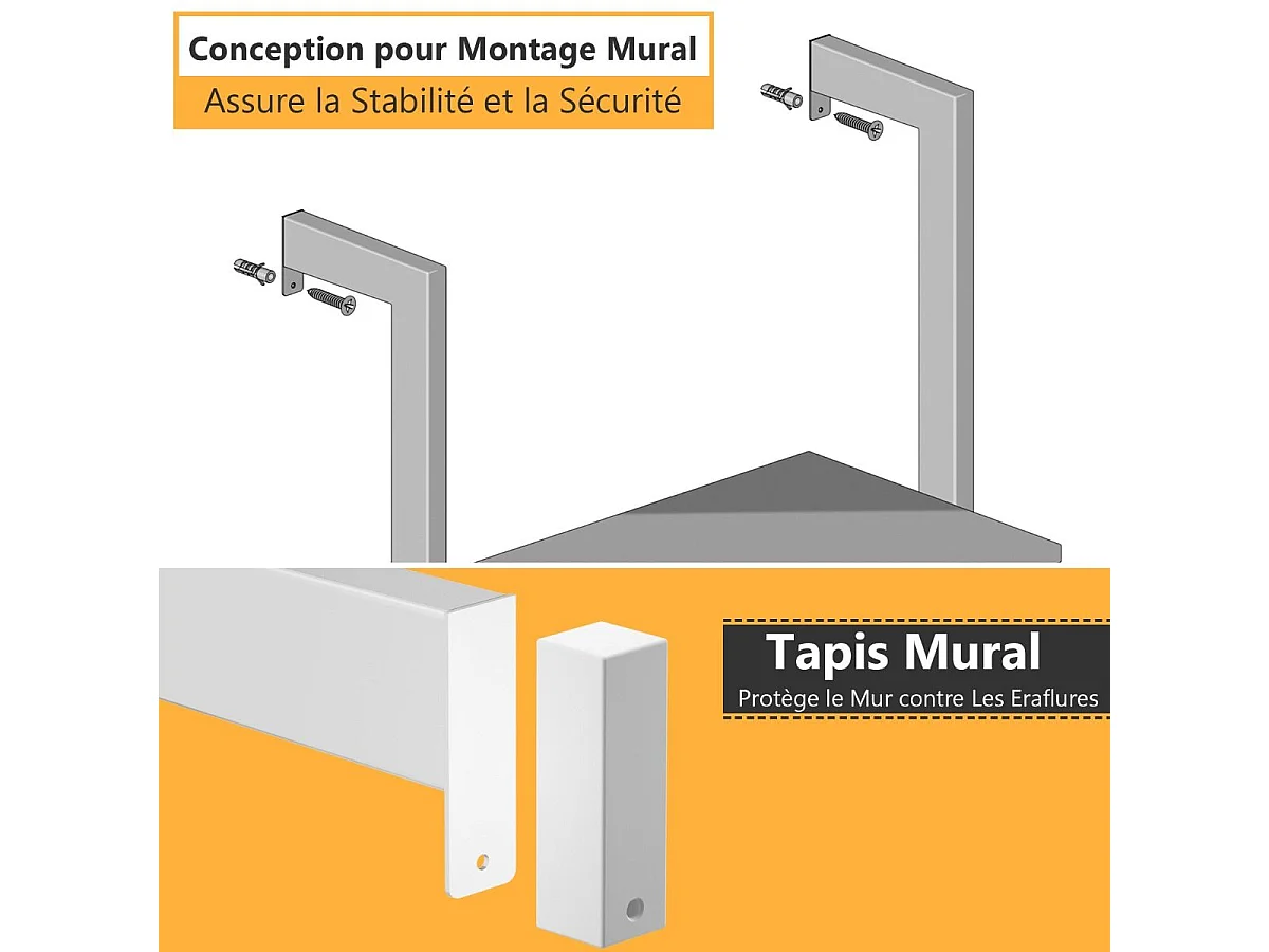 Étagère Échelle Bibliothèque 5 Niveaux avec Cadre Métallique, Étagère de Rangement Montage Incliné Style Industriel (Blanc+Marron)