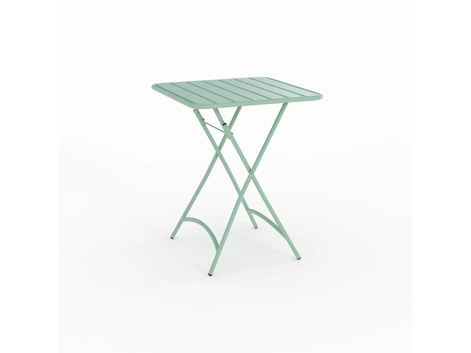 Table de jardin pliante en métal vert clair 2 personnes - Yumi