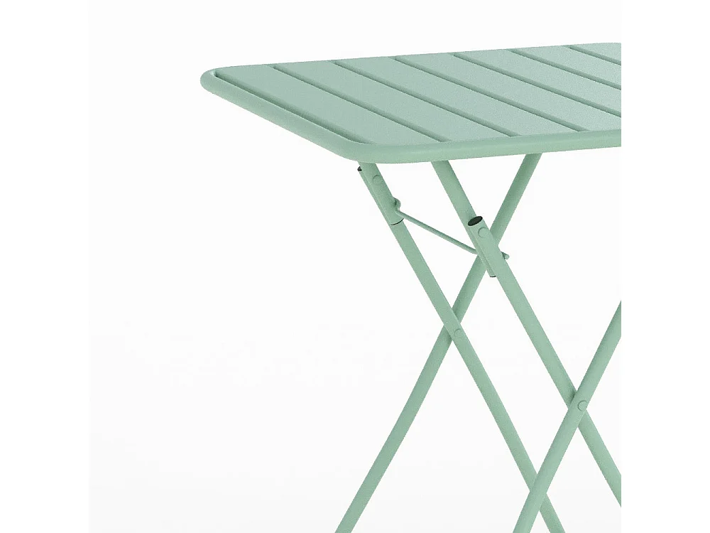 Table de jardin pliante en métal vert clair 2 personnes - Yumi