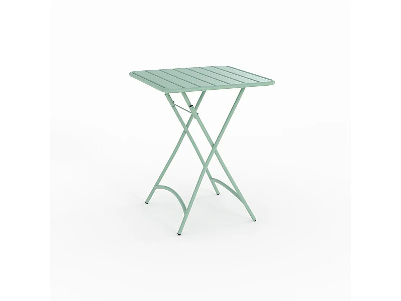 Table de jardin pliante en métal vert clair 2 personnes - Yumi