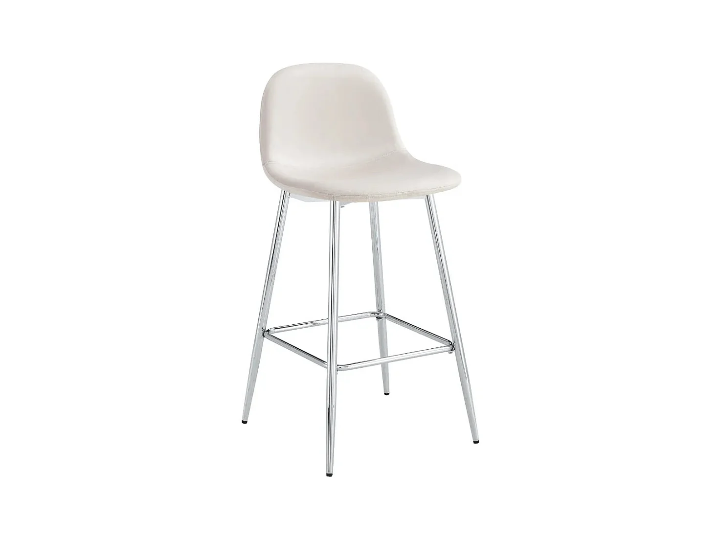 Lot de 2 tabourets de bar SCANDINAVE pied chrome velours