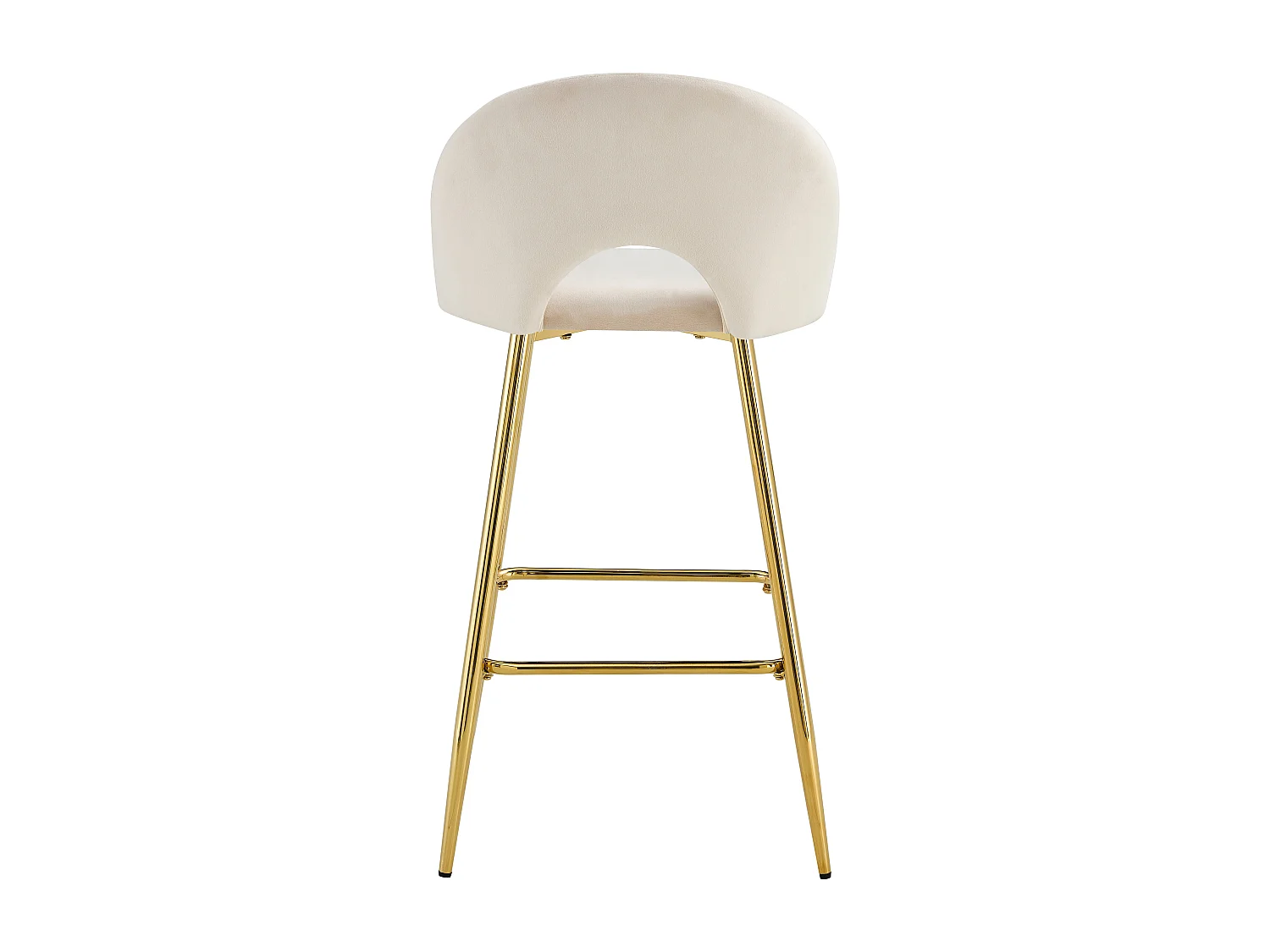 Lot de 2 tabourets de bar TEDDY pied gold velours