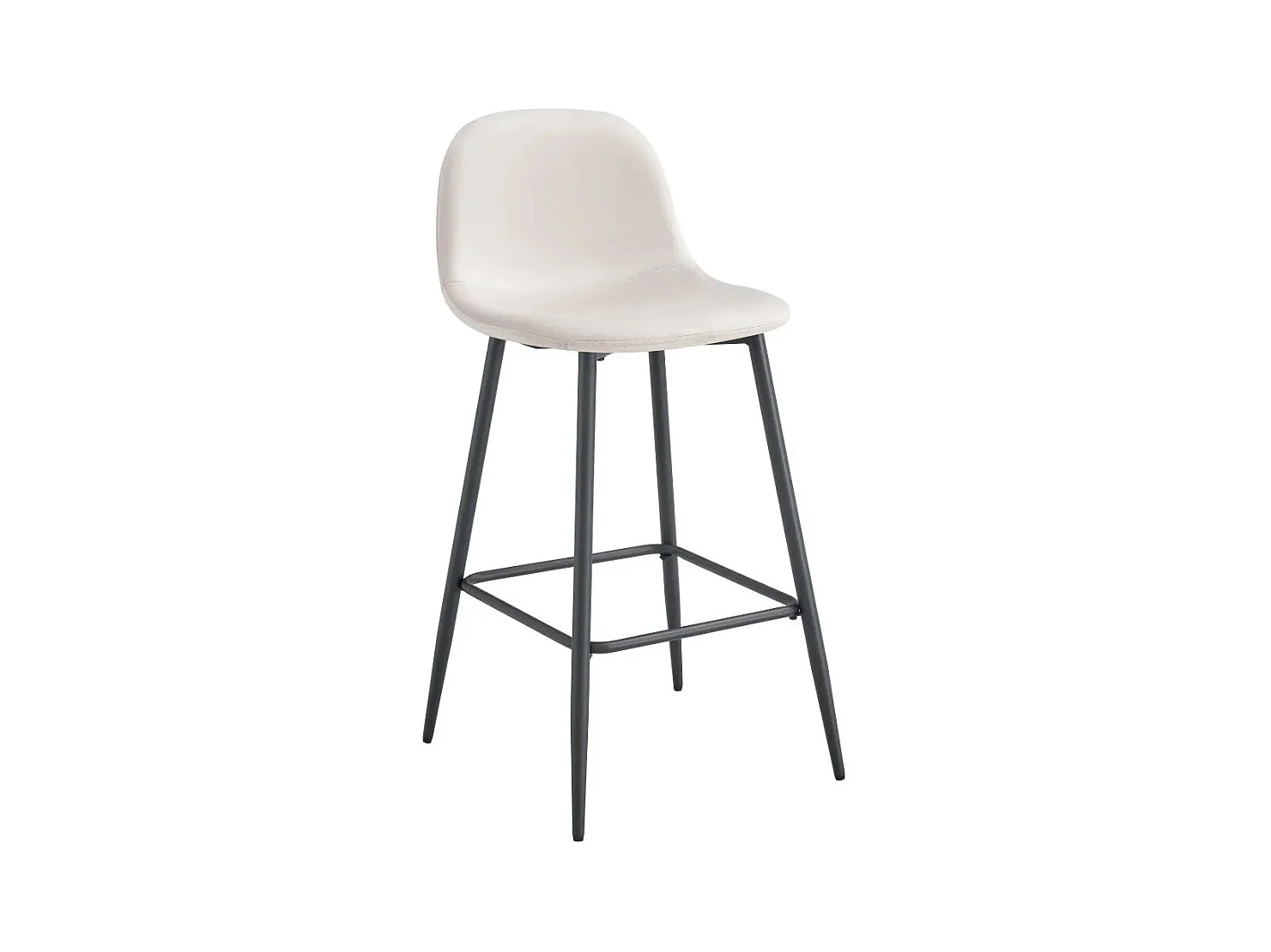 Lot de 2 tabourets de bar SCANDINAVE métal noir velours