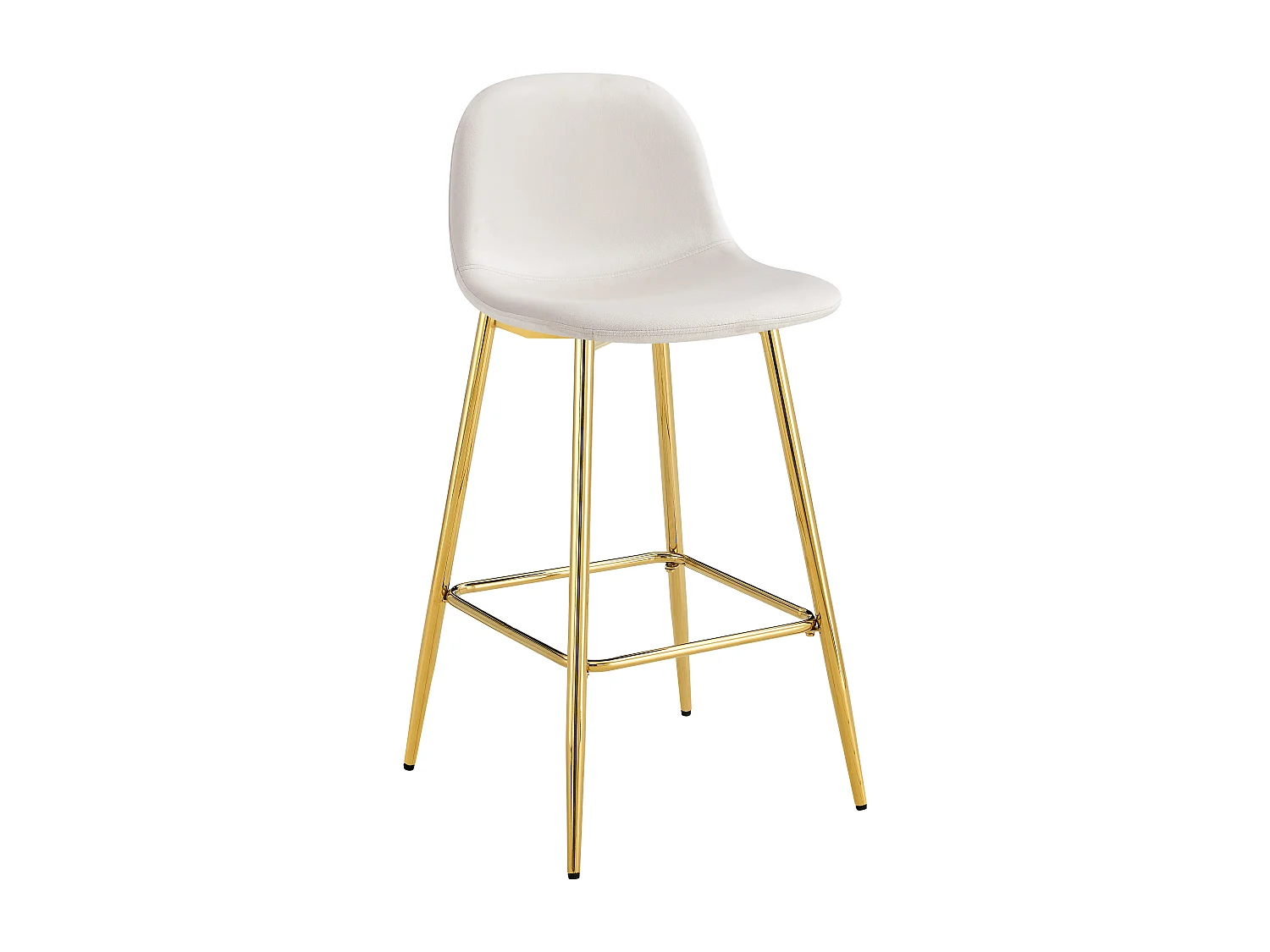 Lot de 2 tabourets de bar SCANDINAVE pied gold velours