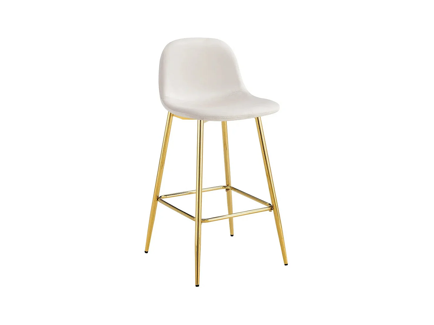 Lot de 2 tabourets de bar SCANDINAVE pied gold velours