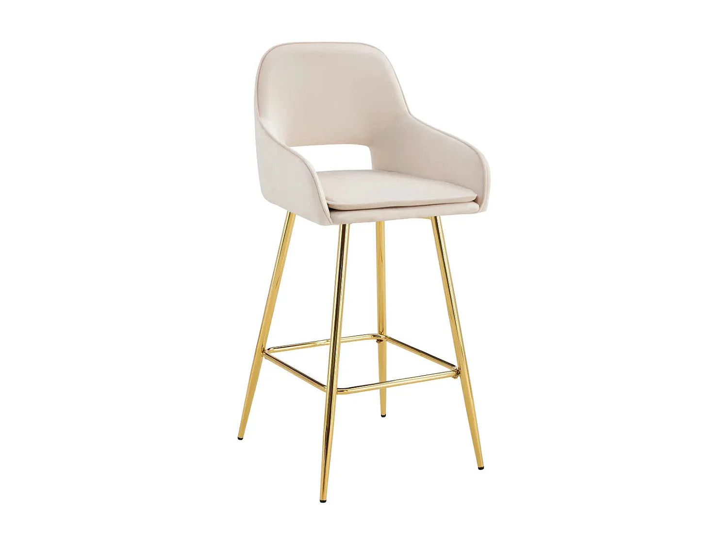 Lot de 2 tabourets de bar ATHENA pied gold velours