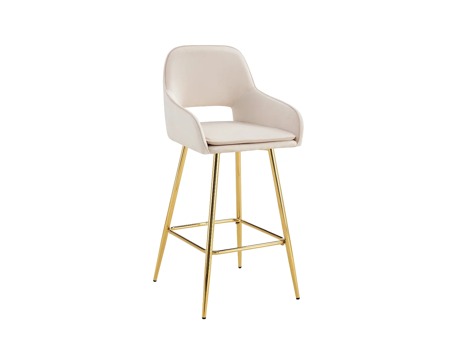Lot de 2 tabourets de bar ATHENA pied gold velours