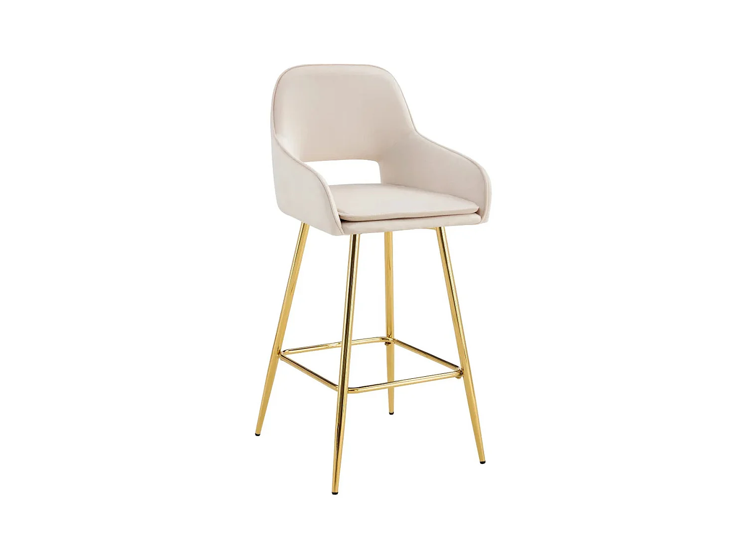 Lot de 2 tabourets de bar ATHENA pied gold velours