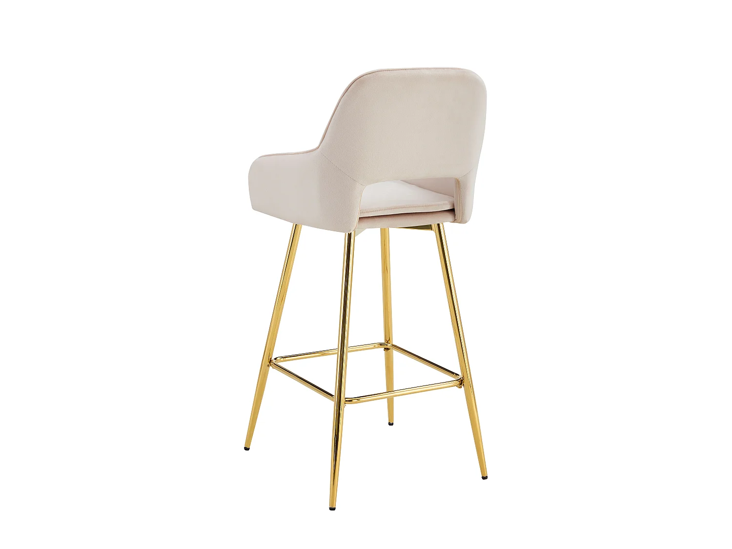 Lot de 2 tabourets de bar ATHENA pied gold velours