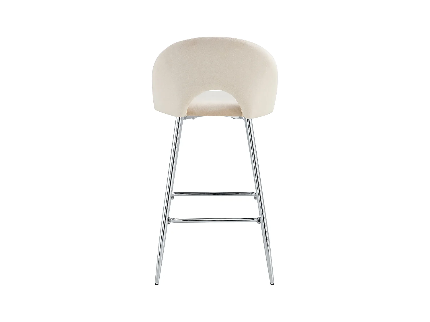 Lot de 2 tabourets de bar TEDDY pied chrome velours
