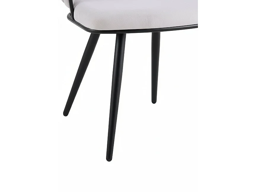 Lot 2 Chaises Salle à Manger Velours Gris Dossier Tressé Métal Noir CAROLINA