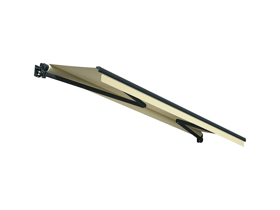 Store banne loggia LOCUS 2,50x1,50m (Manuelle - Ecru - Gris anthracite)