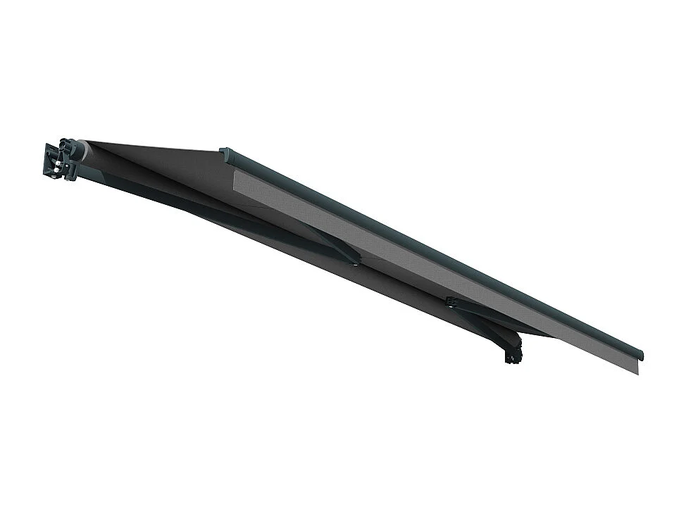 Store banne loggia LOCUS 4,00x2,00m (Manuelle - Noir - Gris anthracite)