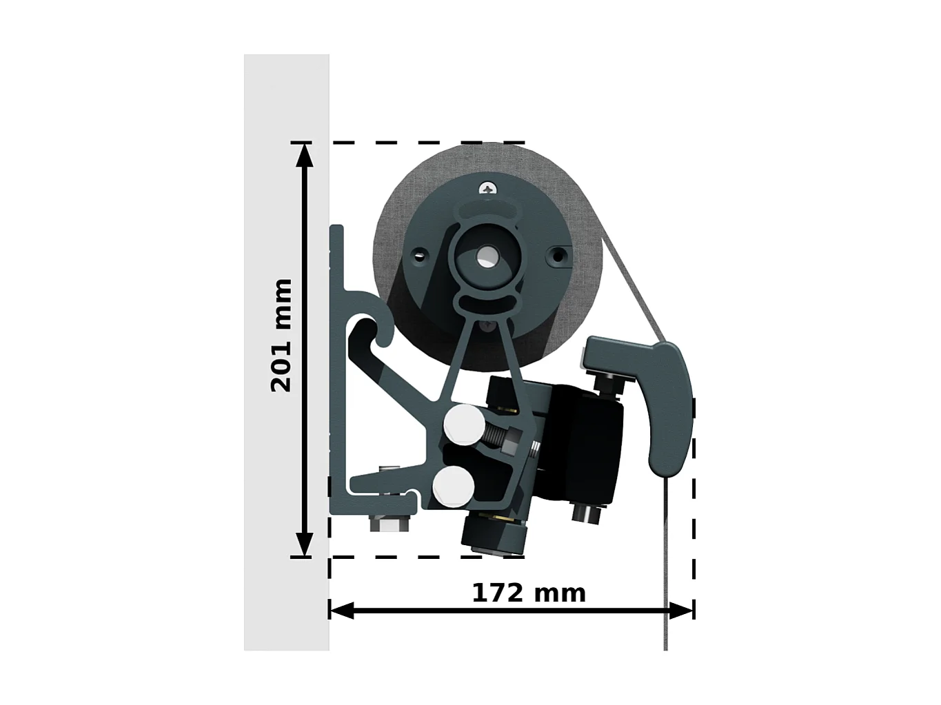 Store banne loggia LOCUS 4,00x2,00m (Motorisé et Interrupteur - Gris Graphite - Gris anthracite)