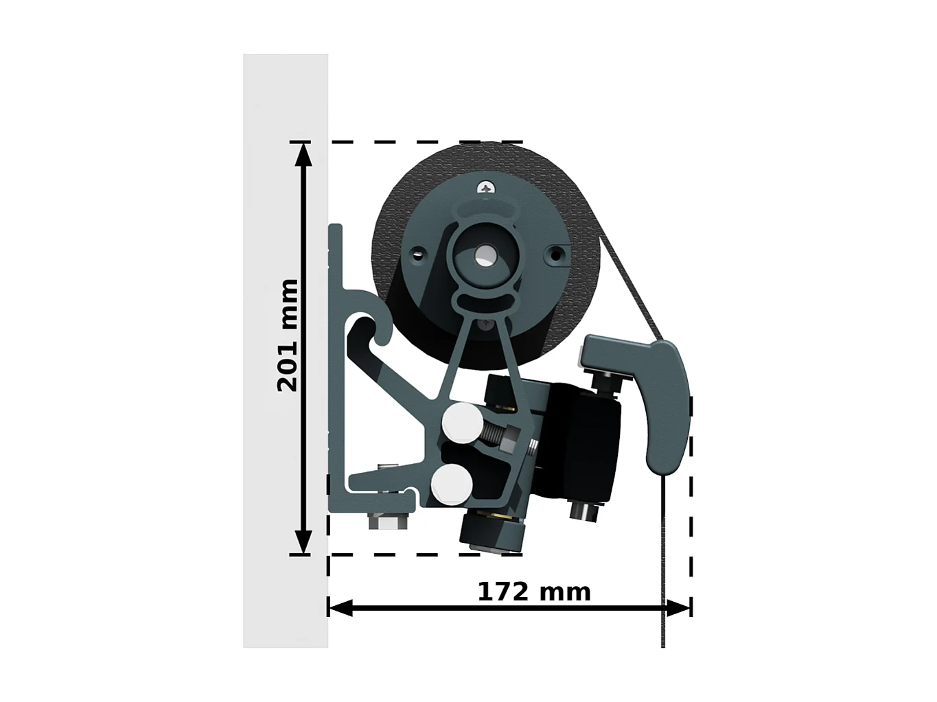 Store banne loggia LOCUS 2,50x1,50m (Motorisé et Interrupteur - Noir - Gris anthracite)