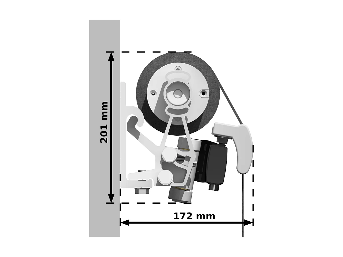Store banne loggia LOCUS 4,00x2,00m (Motorisé et Interrupteur - Gris Graphite - Blanc)