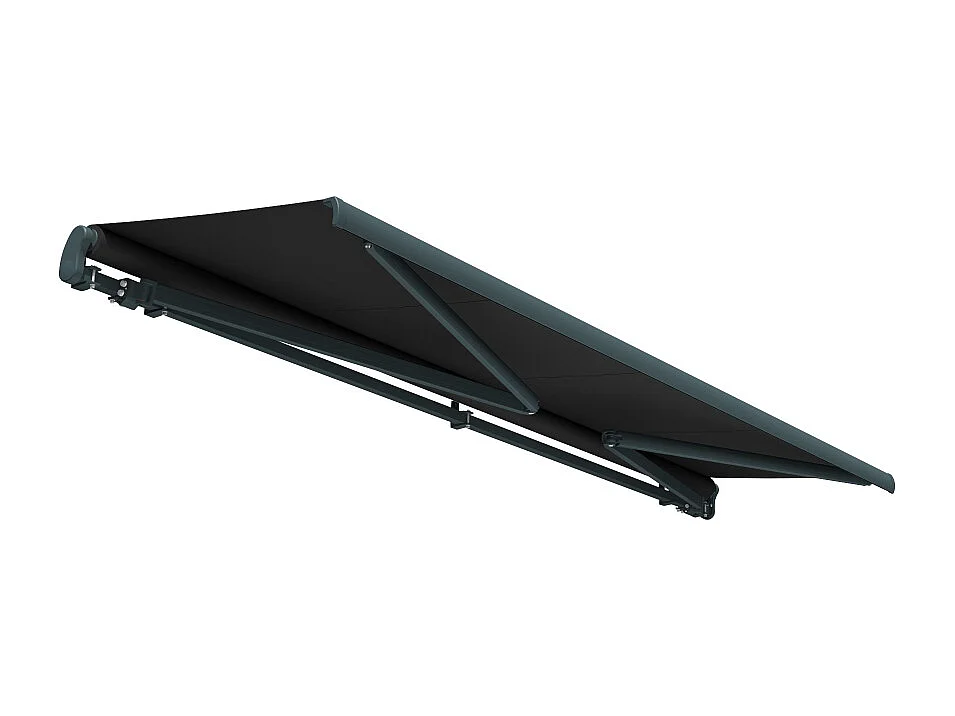 Store banne monobloc ESPAI 4,00x3,00m (Manuelle - Noir - Gris anthracite)