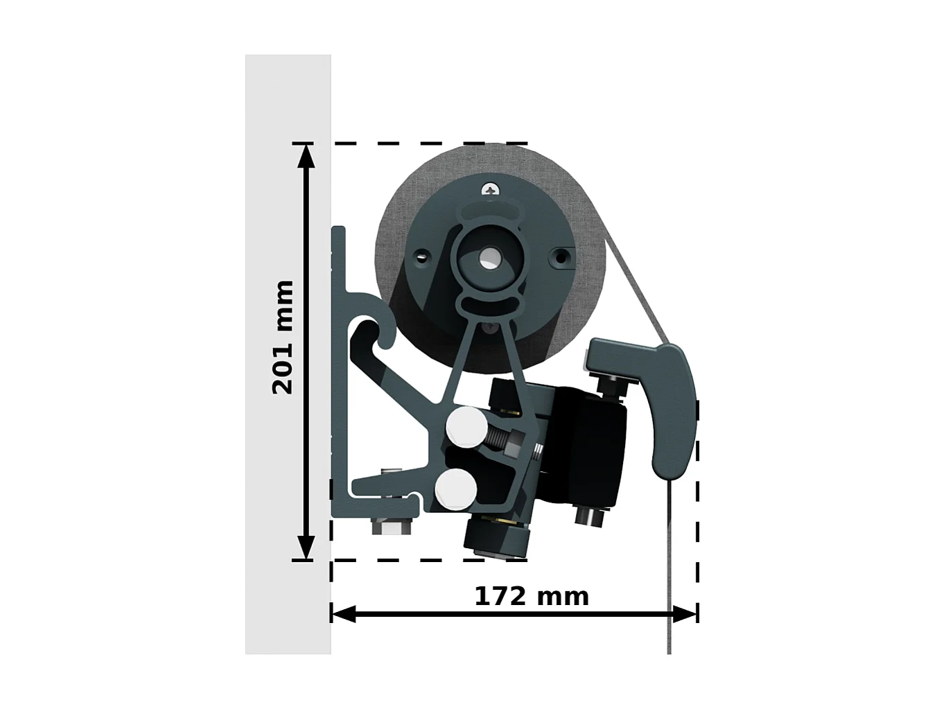 Store banne loggia LOCUS 3,00x2,00m (Motorisé et Interrupteur - Gris Graphite - Gris anthracite)