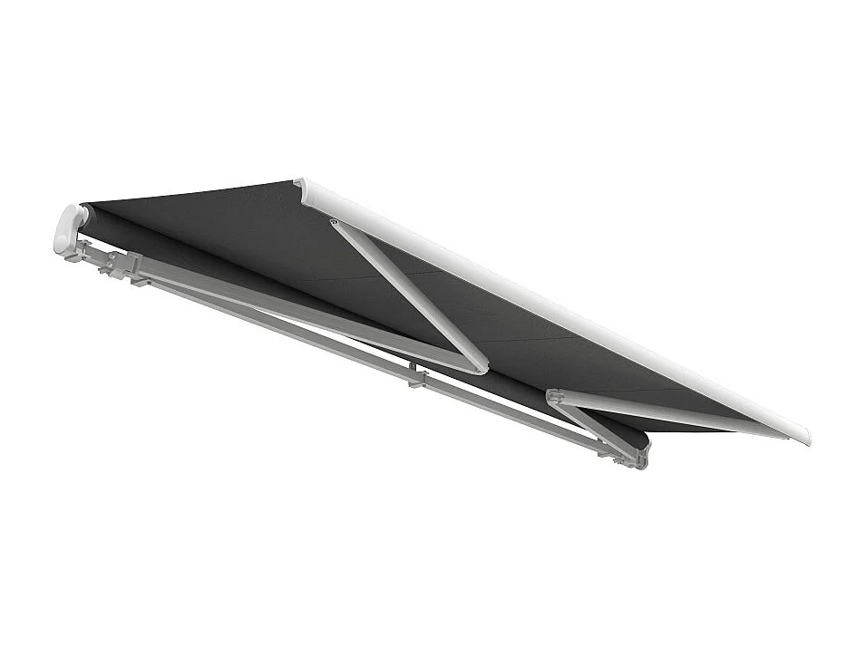 Store banne monobloc ESPAI 4,00x3,50m (Manuelle - Gris Graphite - Blanc)