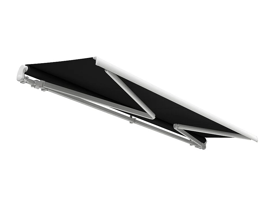 Store banne monobloc ESPAI 6,00x3,50m (Manuelle - Noir - Blanc)