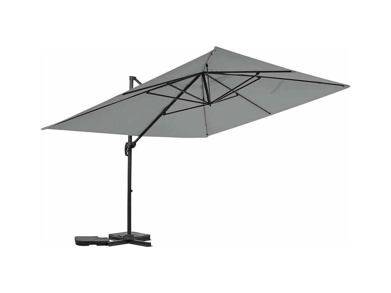 Parasol jardin déporté en aluminium "Sky 4" - 3 x 4 m - Gris