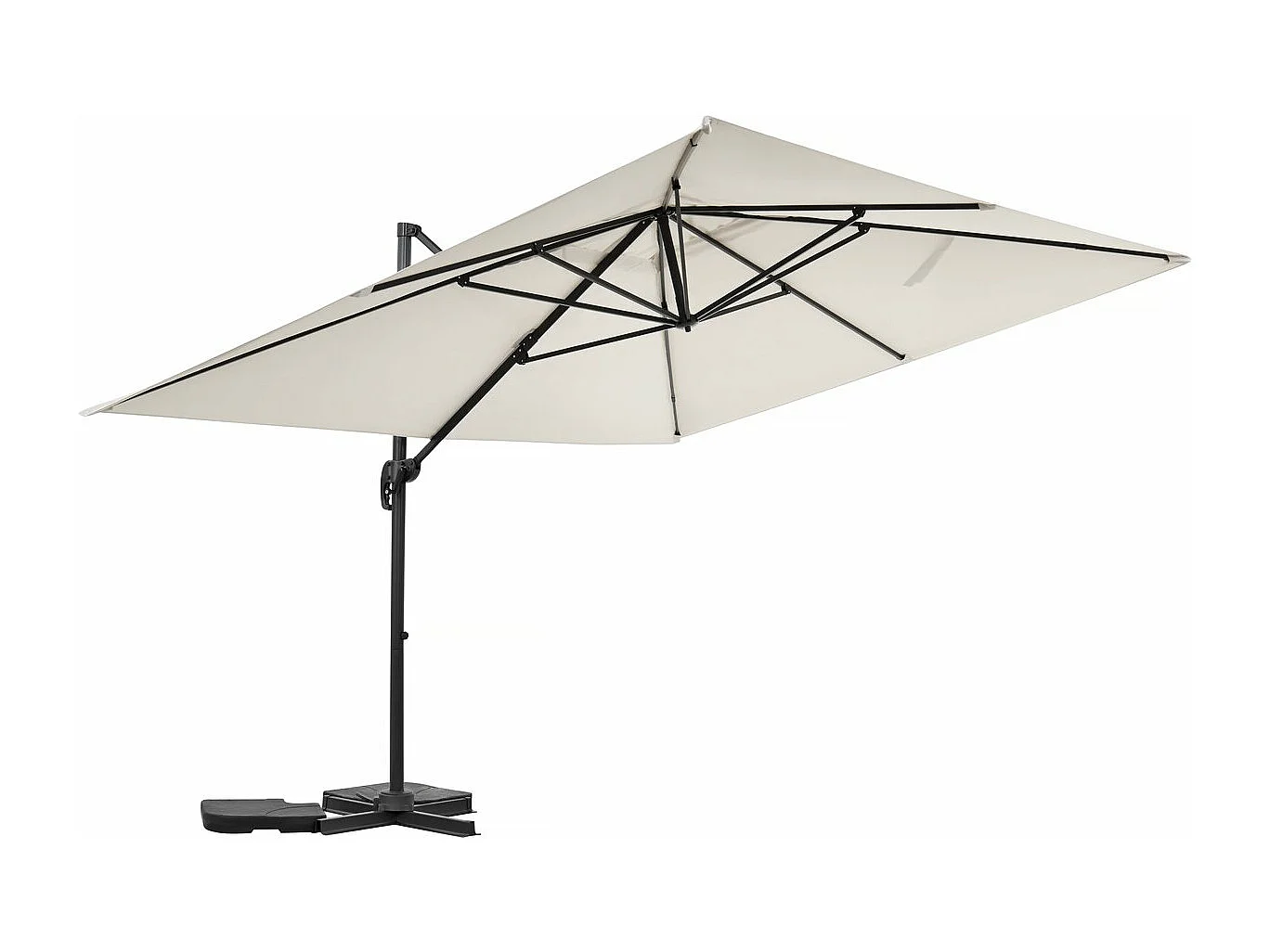 Parasol jardin déporté en aluminium "Sky 4" - 3 x 4 m - Ecru