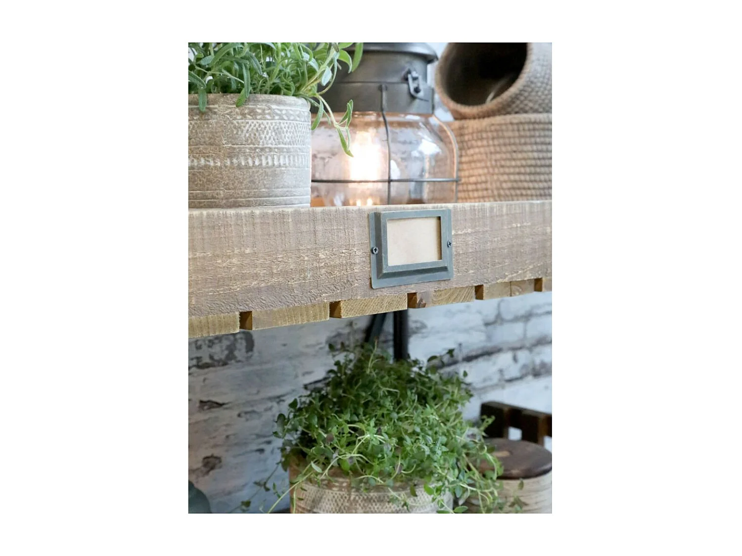 Meuble étagères pour cuisine roulettes bois marron fer noir 156.5cm