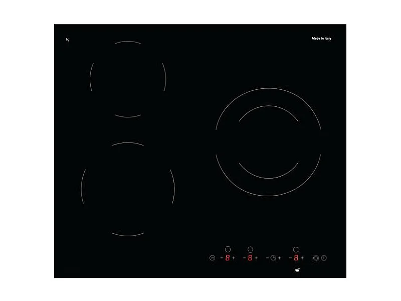 Table vitrocéramique 60 cm - 3 foyers Hi-Light dont 1 extensible - 5,7 GLEM - GTH63ET