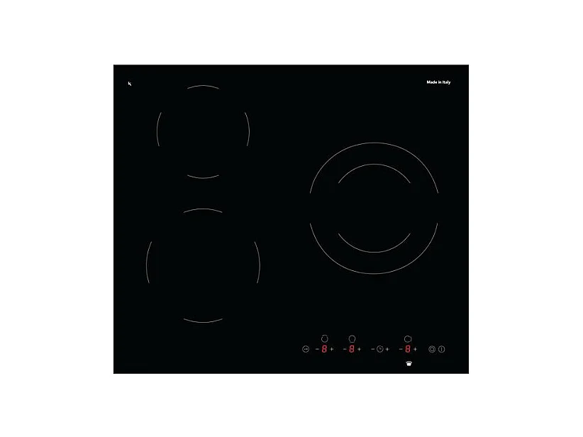 Table vitrocéramique 60 cm - 3 foyers Hi-Light dont 1 extensible - 5,7 GLEM - GTH63ET